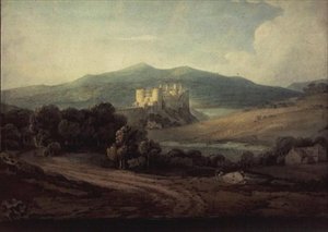 Conway kastély (akvarell) alkotó: John Varley