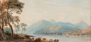 Glengary Loch, dátum ismeretlen (akvarell, papír) alkotó: John Varley