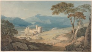 Harlech vára és Snowdon alkotó: John Varley