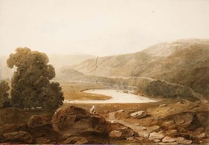 No.1607 Vale of the River Mawddach, Wales, 1805 körül (akvarell és fekete kréta papíron) alkotó: John Varley