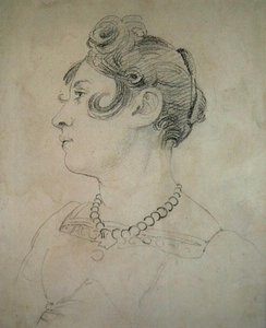 Matilda Lowry portréja (ceruza papíron) alkotó: John Varley