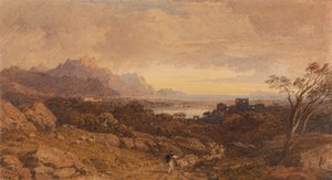 Romantikus táj távoli hegyekkel alkotó: John Varley