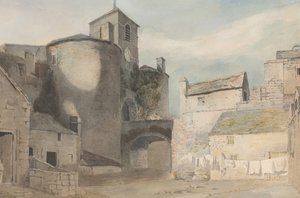 Erődített bejárat a walesi város keleti kapujához, Caernarvonhoz, kb. 1802.