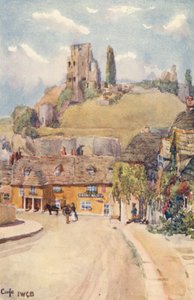 Corfe Castle (színes litográfia) alkotó: John W.G. Bond