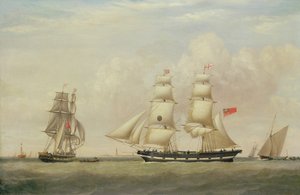 A Black Ball Line Brig, "Wupper" Spurn Head előtt
