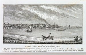 Nantucket délkeleti nézete, a "Massachusetts Történelmi Gyűjteményéből", John Warner Barber, metszett S. E. Brown, 1839