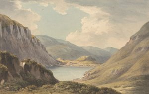 Llyn Geirionedd nem messze Trefriew-től, a Conway folyón, Carnarvonshire államban alkotó: John Warwick Smith