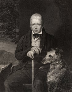 Sir Walter Scott, W. Holl metszete, a „The National Portrait Gallery, Volume I” című könyvből, 1820 körül megjelent