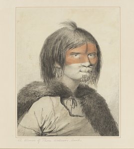 27: Vilmos herceg hangjának nője, Cook kapitány utolsó útját illusztráló akvarellsorozatból, 1773-84 körül alkotó: John Webber