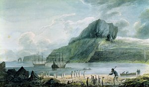 A karácsonyi kikötő képe Kerguelen földjén, 1781-4 alkotó: John Webber