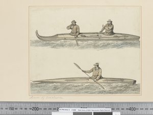 F.30 Oonalashka kenujai, Vilmos herceg hangja, 1773-84 körül (akvarell) alkotó: John Webber