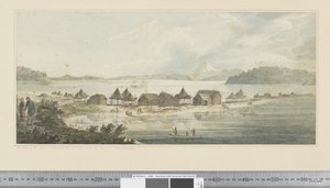 F.41 Kilátás a kamcsatkai Szent Péter és Szent Pál városára és kikötőjére, 1783-84 körül (akvarell) alkotó: John Webber