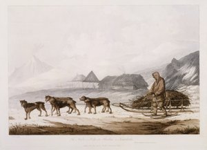 A Narta, avagy a kamcatkai teherszánkó, a „Kilátások a déli tengeren”, kocsma. 1789 alkotó: John Webber
