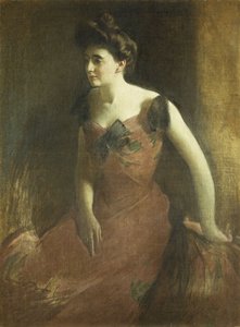 Piros ruhás nő, 1900