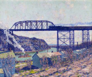 On the Rondout (olaj, vászon) alkotó: John William Bentley