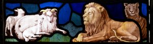 Bárányok és oroszlánok, Te Deum, East Window, 1888 körül (festett üveg)