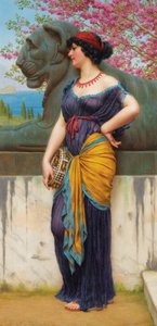Az Ízisz templomának ligetében alkotó: John William Godward