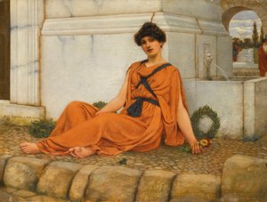 Repose, A viráglány alkotó: John William Godward