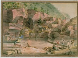 Erie-csatorna, NY, 1831 (grafit, wc és gouache papíron)