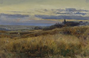 Kukoricatábla naplementében alkotó: John William Inchbold
