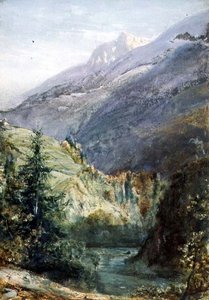 On the Road of Sepey, Svájc (akvarell és gouache papíron) alkotó: John William Inchbold