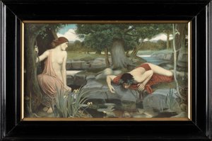 Echo és Narcissus (színes nyomat) alkotó: John William Waterhouse