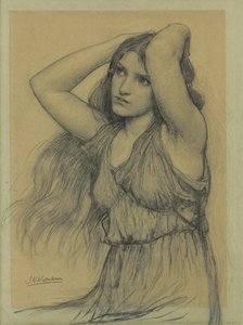 Flora (fekete kréta súrolópapíron) alkotó: John William Waterhouse