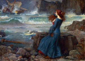 Miranda – A vihar (Shakespeare) – John William Waterhouse rajza alkotó: John William Waterhouse