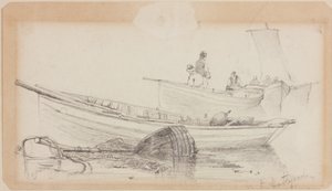 Csónakok és bója - Hartlepool alkotó: John Wilson Carmichael