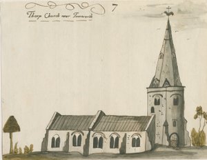Thorpe Constantine Church: akvarell festmény, nc 1784]