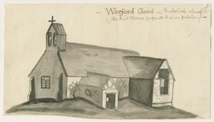 Weeford Church: szépia mosás rajz, nd [1784] (rajz)