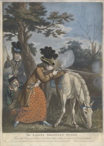 The Ladies Shooting Poney, 1780 (kézzel színezett mezzotint szőtt papíron) alkotó: John after Collet