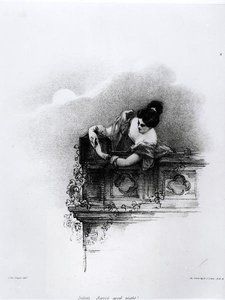 Fanny Kemble (1809-93) Júliaként, Édes jó éjszakát, vésette Richard James Lane (1800-72) alkotó: John after Hayter