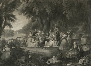 Piknik július negyedikén, 1864 körül (vegyes metszet) alkotó: John and Hollyer Rogers