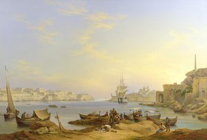 Grand Harbour, Valletta, Málta, 1850
