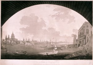 London városa a Blackfriars hídtól, 1795