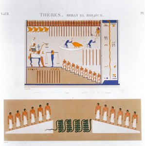 Freskók illusztrációi Byban el Moloukból, Théba, Egyiptom, 1822 alkotó: Jomard