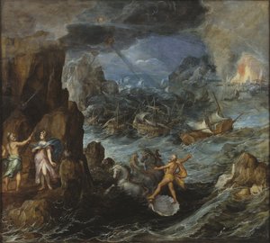 A görög flotta hajótörése a trójai hazaúton, 1585-90 körül alkotó: Joos or Josse de Momper
