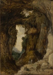 Táj barlanggal és egy lovassal, 1616 körül (olaj, panel)