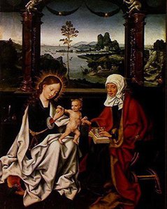 Madonna és gyermek és Szent Anna alkotó: Joos van Cleve
