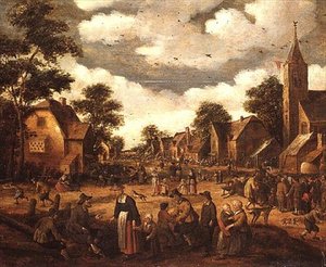 Falusi jelenet alkotó: Joost Cornelisz