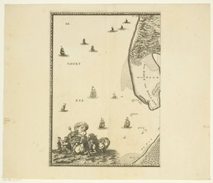 A Meuse térképe Rotterdamtól az Északi-tengerig (első rész) A Maes ábrázolása Rotterdam városától a tengerig, a szomszédos városokkal és helyekkel, homokkal, szárazföldekkel és pályákkal, például azokkal, amelyek ellen ma vitorláztak