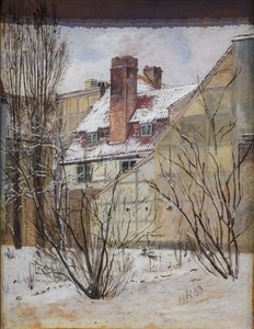 A Thyberg-kert egy része a Dronningens Tværgade-nél, Téli tanulmány alkotó: Jorgen Roed