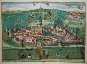 Premislia, Georg Braun (1541-1622) és Frans Hogenburg (1535-90) „A világ városai” című művéből, 1572 körül (színes metszet)
