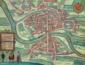Bristol térképe, Georg Braun (1541-1622) és Frans Hogenberg (1535-90) „A világ városai” c. 1572-1617