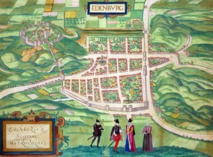 Edinburgh térképe, Georg Braun (1541-1622) és Frans Hogenberg (1535-90) „A világ városai” c. 1572-1617