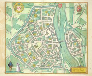 Maastricht térképe, Georg Braun (1541-1622) és Frans Hogenberg (1535-90) „Civitates Orbis Terrarum” c. 1572-1617