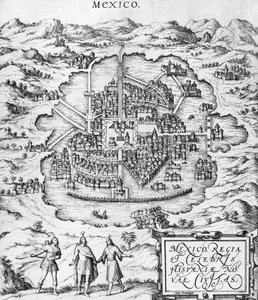 Mexikó térképe, Georg Braun (1541-1622) és Frans Hogenberg (1535-90) 