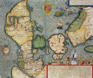 Észak-Európa térképe, Georg Braun (1541-1622) és Frans Hogenberg (1535-90) „Civitates Orbis Terrarum” c. 1572-1617