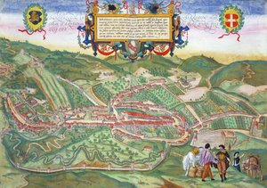 Serravalle térképe, Georg Braun (1541-1622) és Frans Hogenberg (1535-90) „Civitates Orbis Terrarum” c. 1572-1617